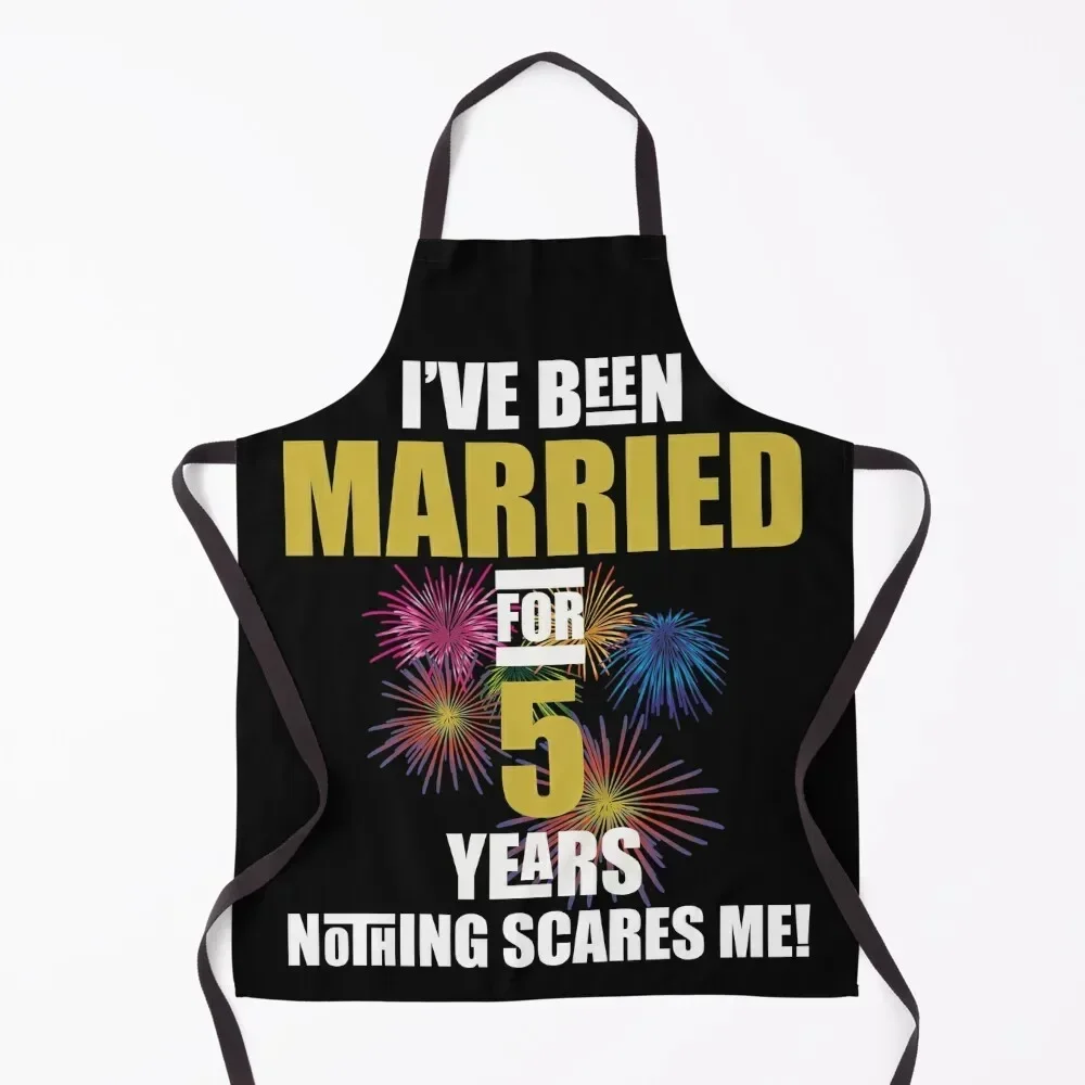 

5 Year Wedding Anniversary Apron with pockets Bib For Kitchen professional hairdresser Camping Apron