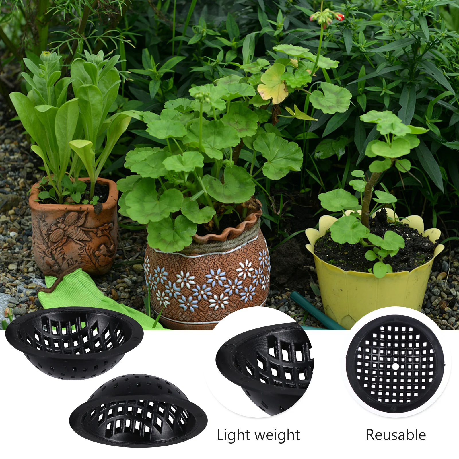 

20 pcs Bonsai Bottom Grid Mat Breathable Flowerpot Mesh Pads For Drainage Hole High Air Permeability Soil Retention Garden Tool