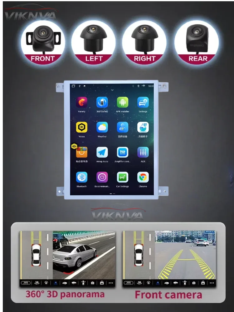 Suitable for 17-19 models of 12.1-inch Luxgen U5 U6 U7 Android central control vertical navigation reversing camera.
