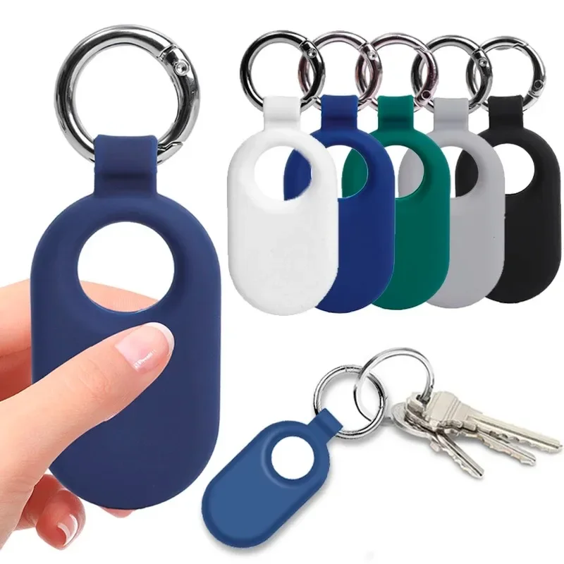 For Samsung Galaxy SmartTag 2 Locator Tracker Silicone Case Keychain Anti-lost Cover Sleeve Protective for Smart Tag 2 Trackers