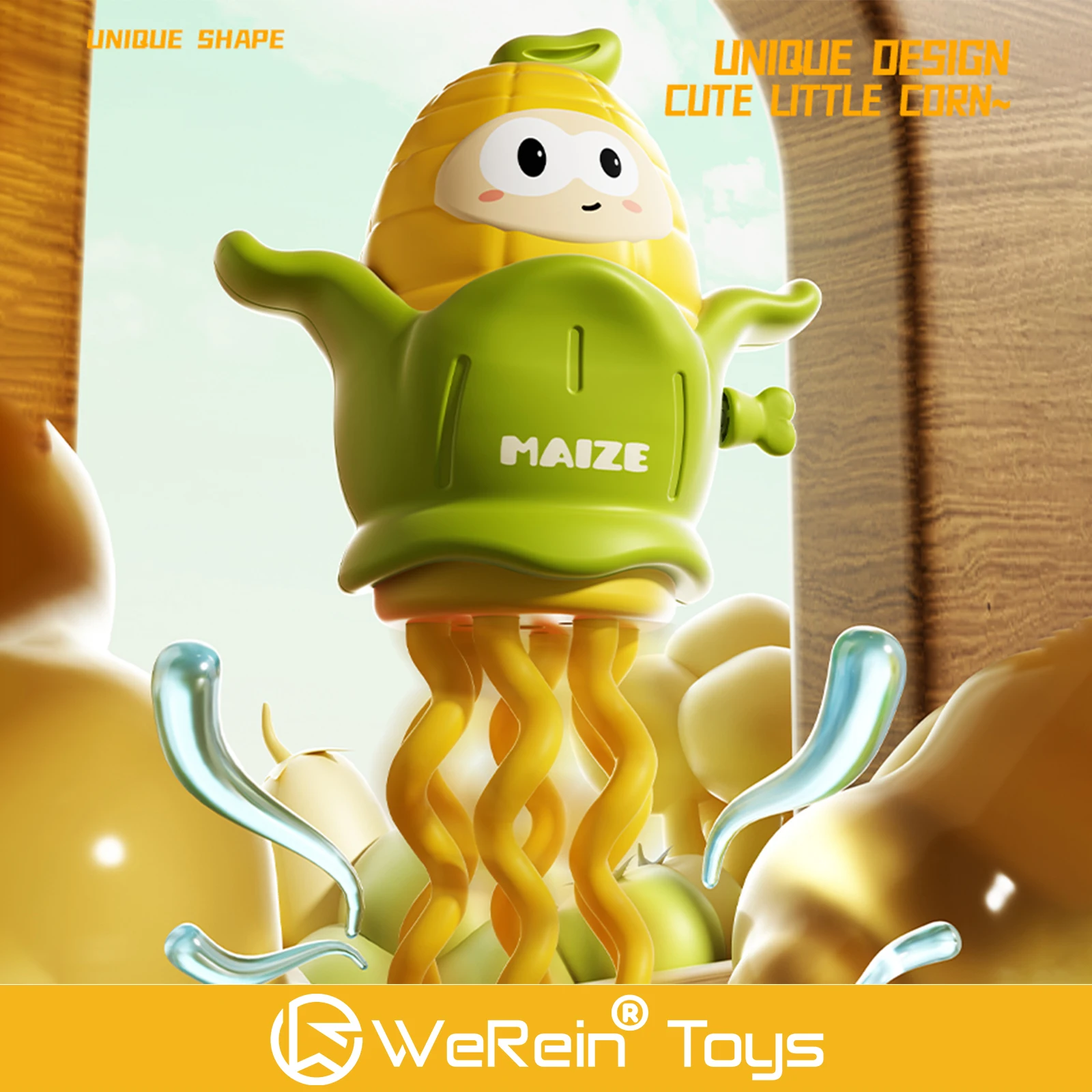 Creative Twisting Corn Toy Wind-Up Dancing Kernel Fun Stress Relief Small Toy Popular Spring Summer Outdoor Game