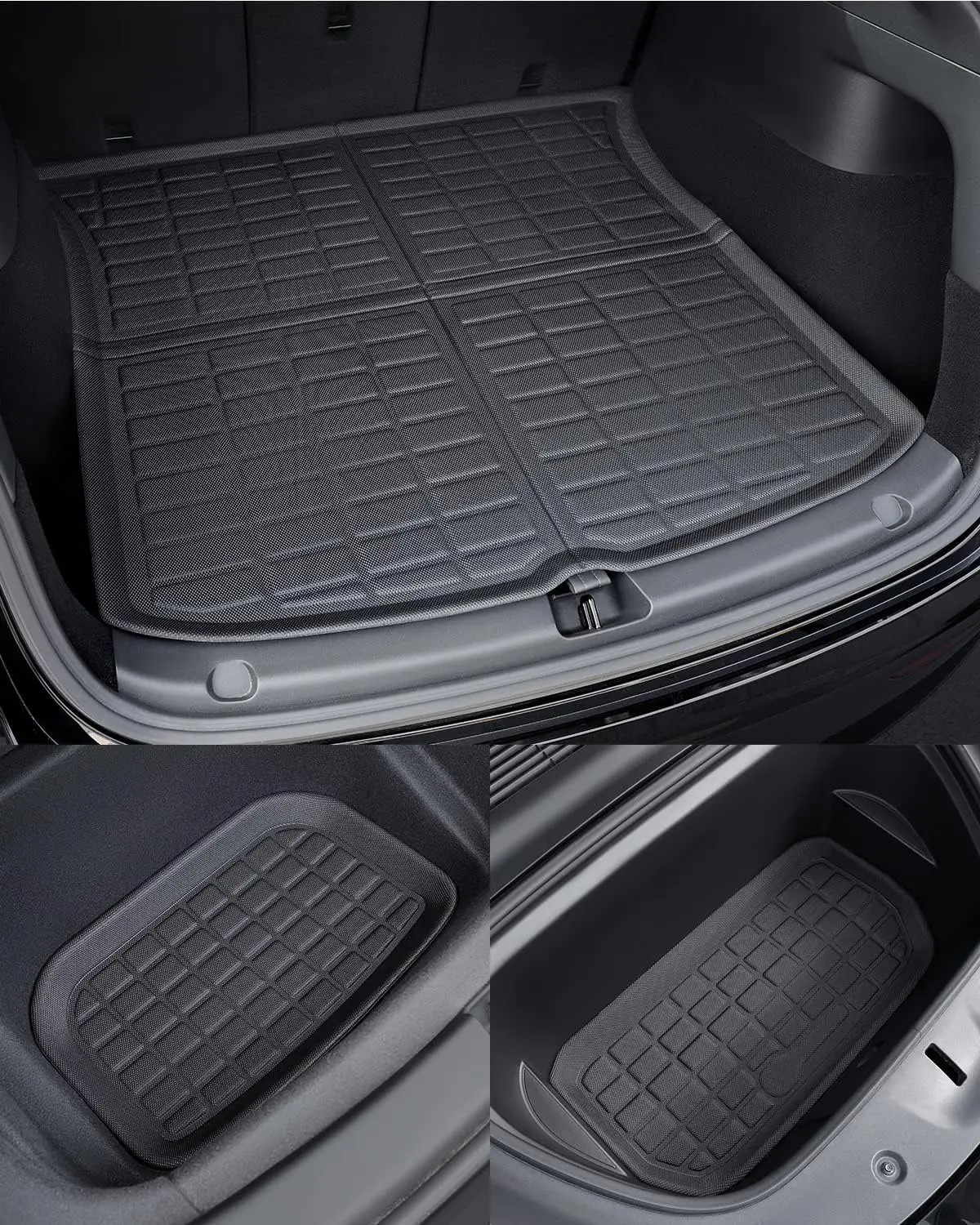 Floor Mats for Tesla Model Y Model 3 Highland 2017-2024 All Weather XPE Cargo Liner Cargo Trunk Mat Left Right Driving