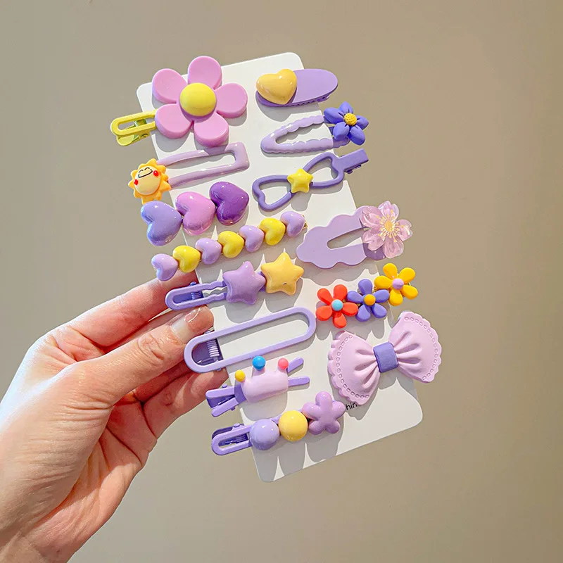 14-delige set acryl haaraccessoires voor meisjes Leuke snoepkleurige haarclips en haarspeldjes Perfect cadeau voor kinderen