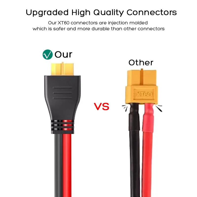 6m 3m 1.5m 12AWG XT60 남성-XT60 여성 충전 케이블 ALLPOWERS R600 R1500 R2500 Ecoflow River Delta 등 태양광 발전기