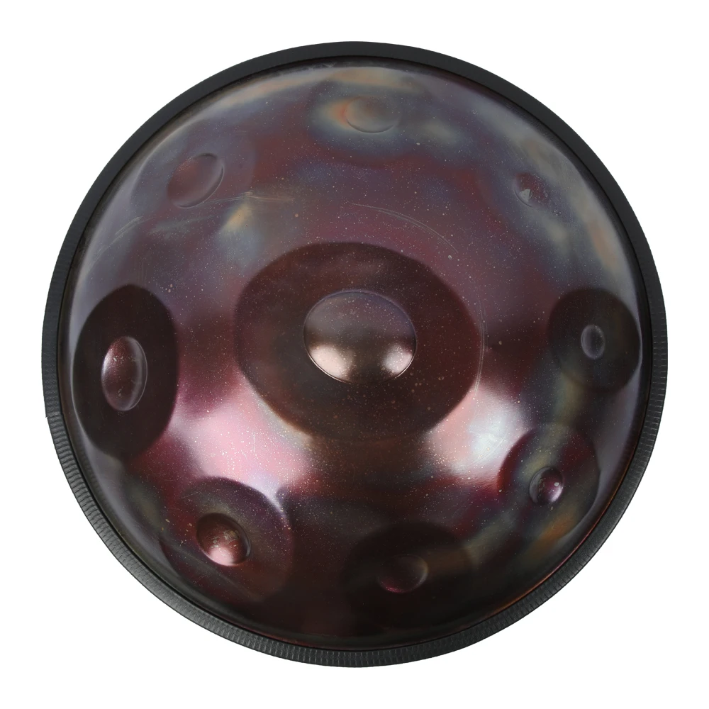 

Hooqu Professional Stage 55cm Handpan Drum 10-Notes F Low Pygmy Stainless Steel Galaxy Purple Musical Instrument Accessory