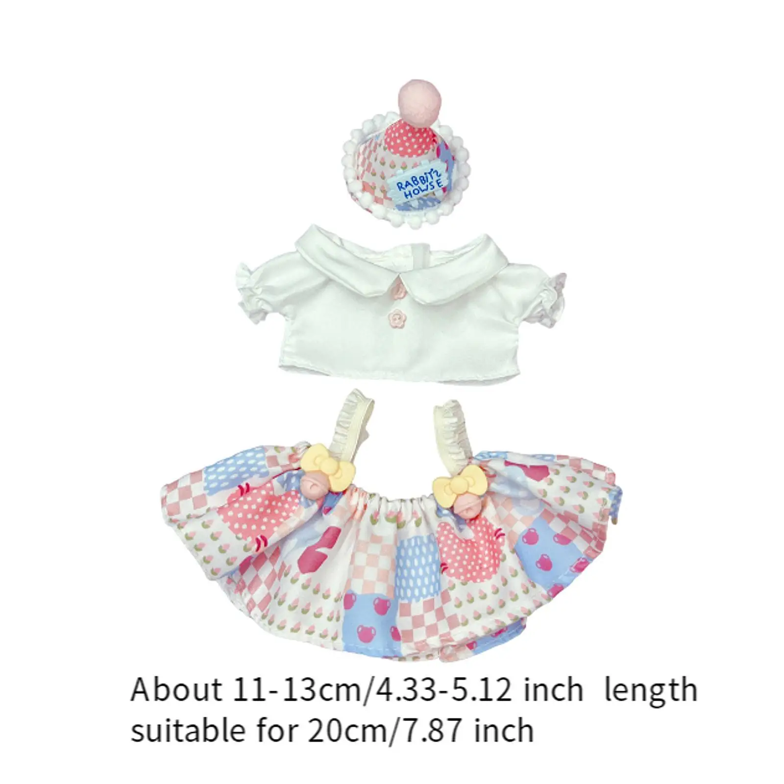 Plüsch-Puppenkleidung für 20 cm, bequem, Kostüme, Foto-Requisiten, DIY-Plüschpuppen-Zubehör, zum Anziehen von Stofftieren, niedliche Kleidung