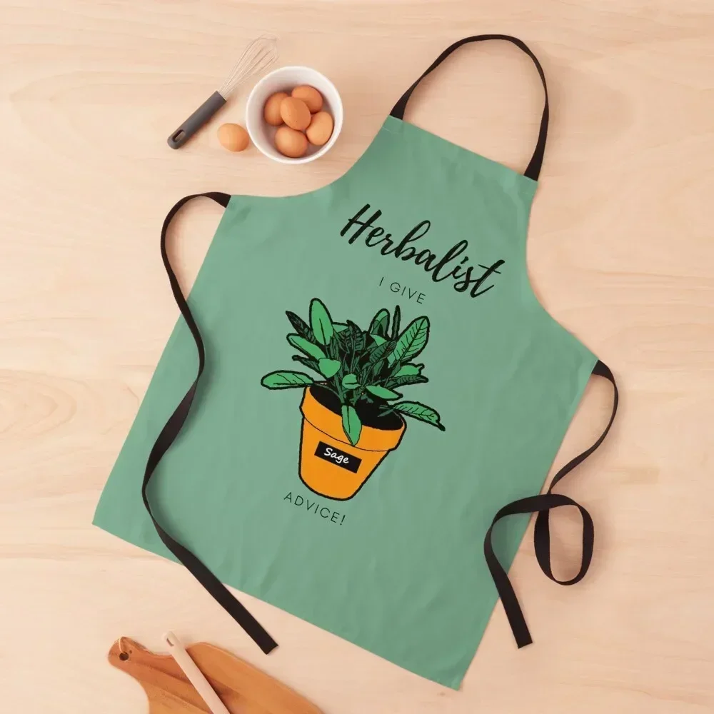 

Herbalist...I give sage advice #2 Apron Cute Kitchen Accessories Home Cleaning For Home Accessories Chef Uniform Women Apron