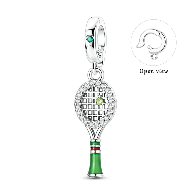 Original 925 Sterling Silber Charms Perle Zirkonium Mond Sterne Flugzeug Fußball Löwe Anhänger Passend für Damen Armband Schmuck Geschenk – Detail 32