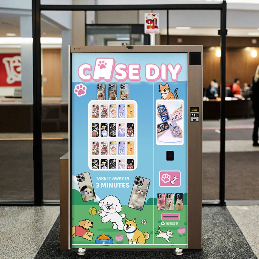 FOODLINE Phone Case Vending Machine High Definition Display Screen Kiosk For Theme Park Mobile Case Automatic Selling Unit