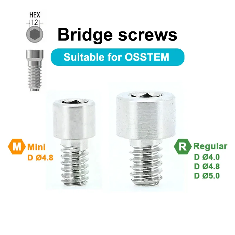 1Pcs Titanium Dental Healing Accessories Bridge Screws Abutment Regular Implant Composite Different Diameters Screw