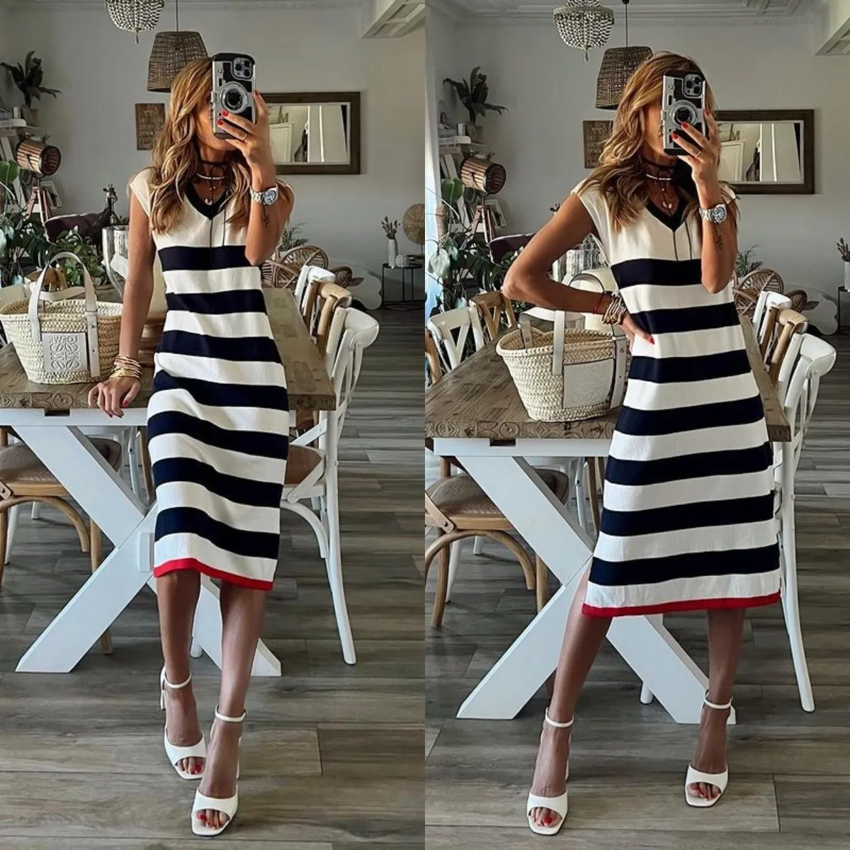 

V-neck Sexy Zebra Black White Stripes Print Slim Bodycon Mini Dress Women Long Sleeves Skinny Elegant Club Party Vestidos