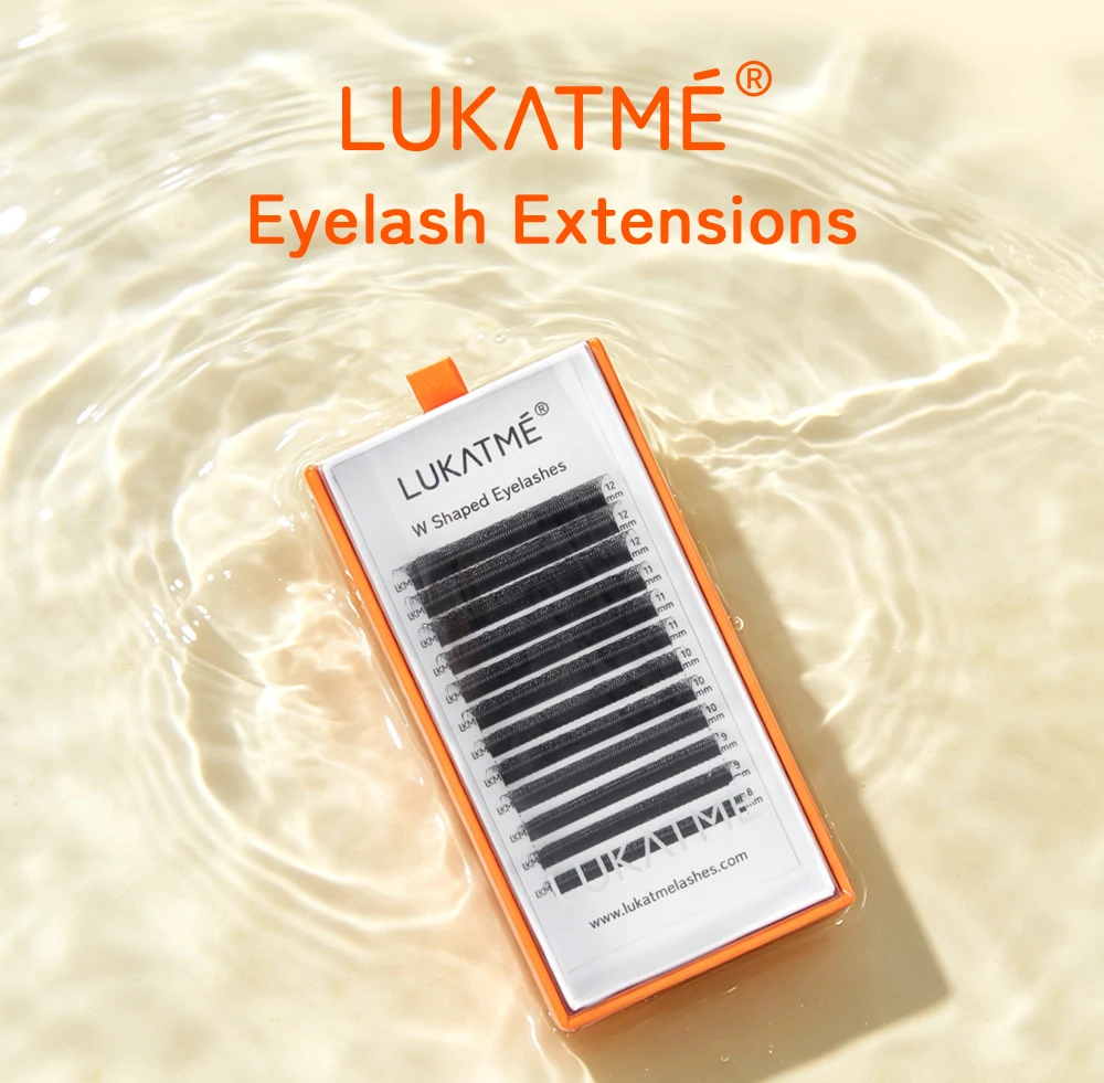 LUKATME Doppelte 3D W-Form Wimpernverlängerungen, vorgefertigte Fächer, W-6D Wimpernbüschel, C/D-Curl, weiche, volle, dichte Wimpern, 8-15 mm, für den Salon – Detail 1
