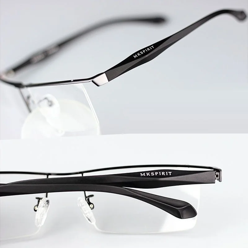 Vazrobe 150mm Oversized Eyeglasses Frame Male Semi Rimless Eyebrow Rim Spectacles Glasses Men for Optical Prescription Big Large