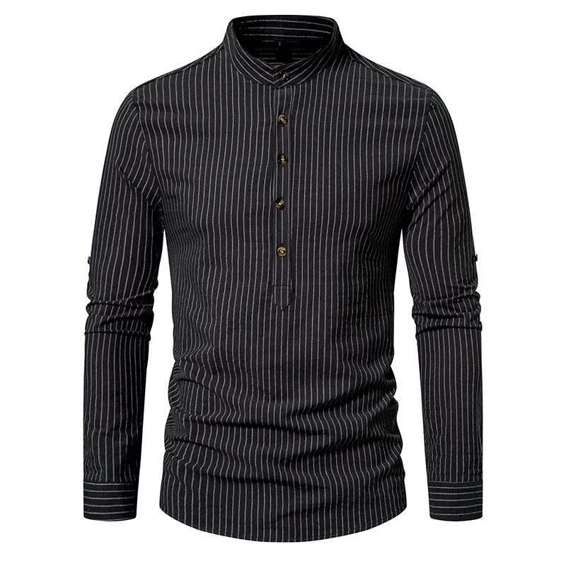 SZYL-Men's Printed Long Sleeve Casual Shirt, Printed Clothing, Spring