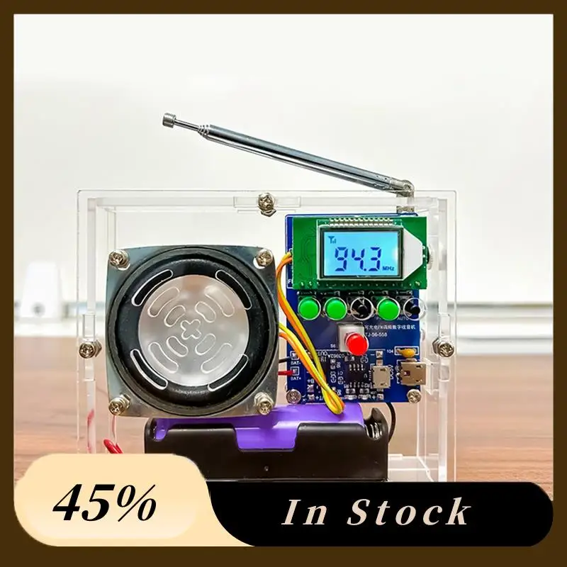 

FM Radio Receiver Electronic Welding Kit LCD Display DIY Electronic For Self Assembly And Soldering Practice Replacement C-Kit
