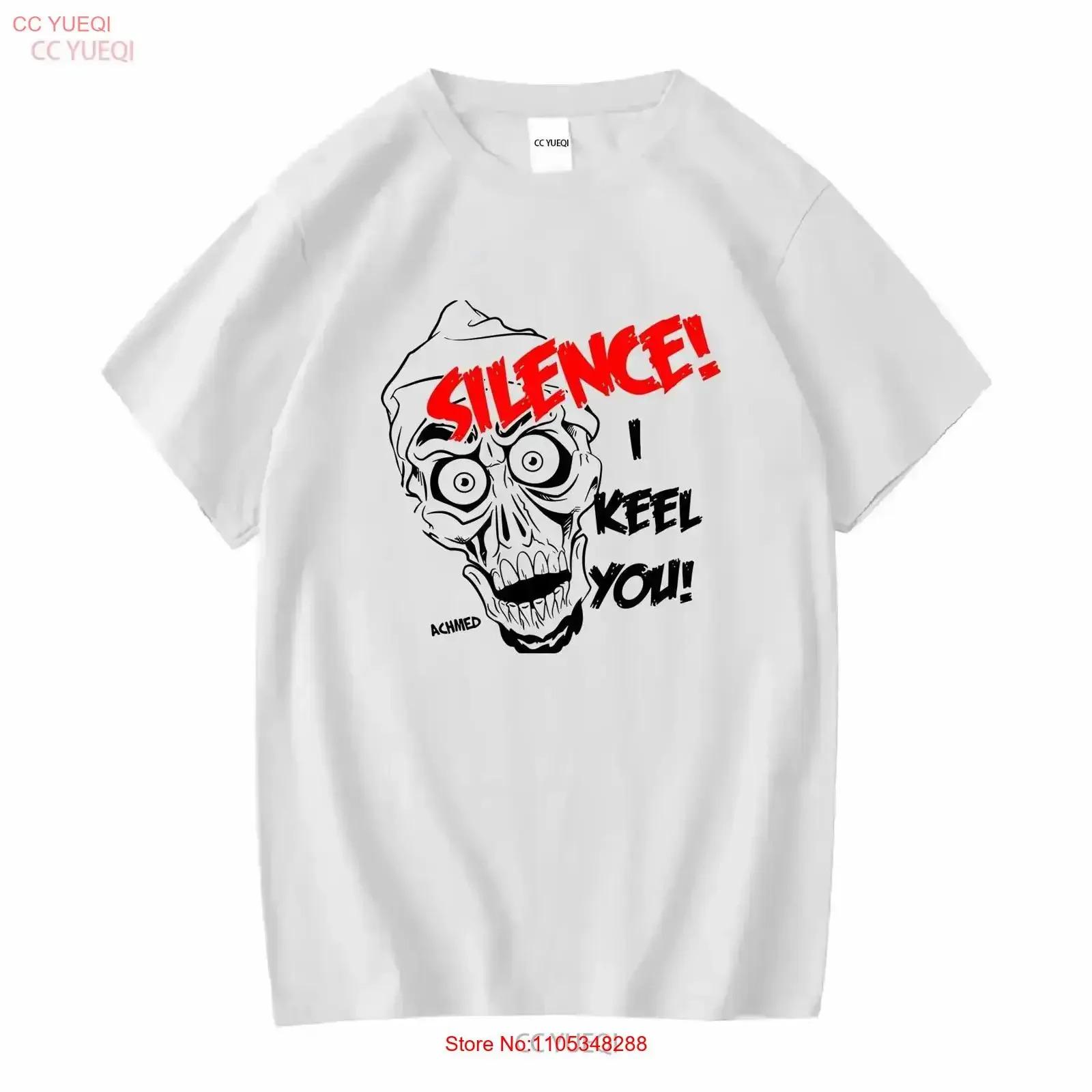 2010 Jeff Dunham T Shirt RARE Large White Silence I Keel You Achemd vintage Washed Casual Top For Everyday Wear Breathable