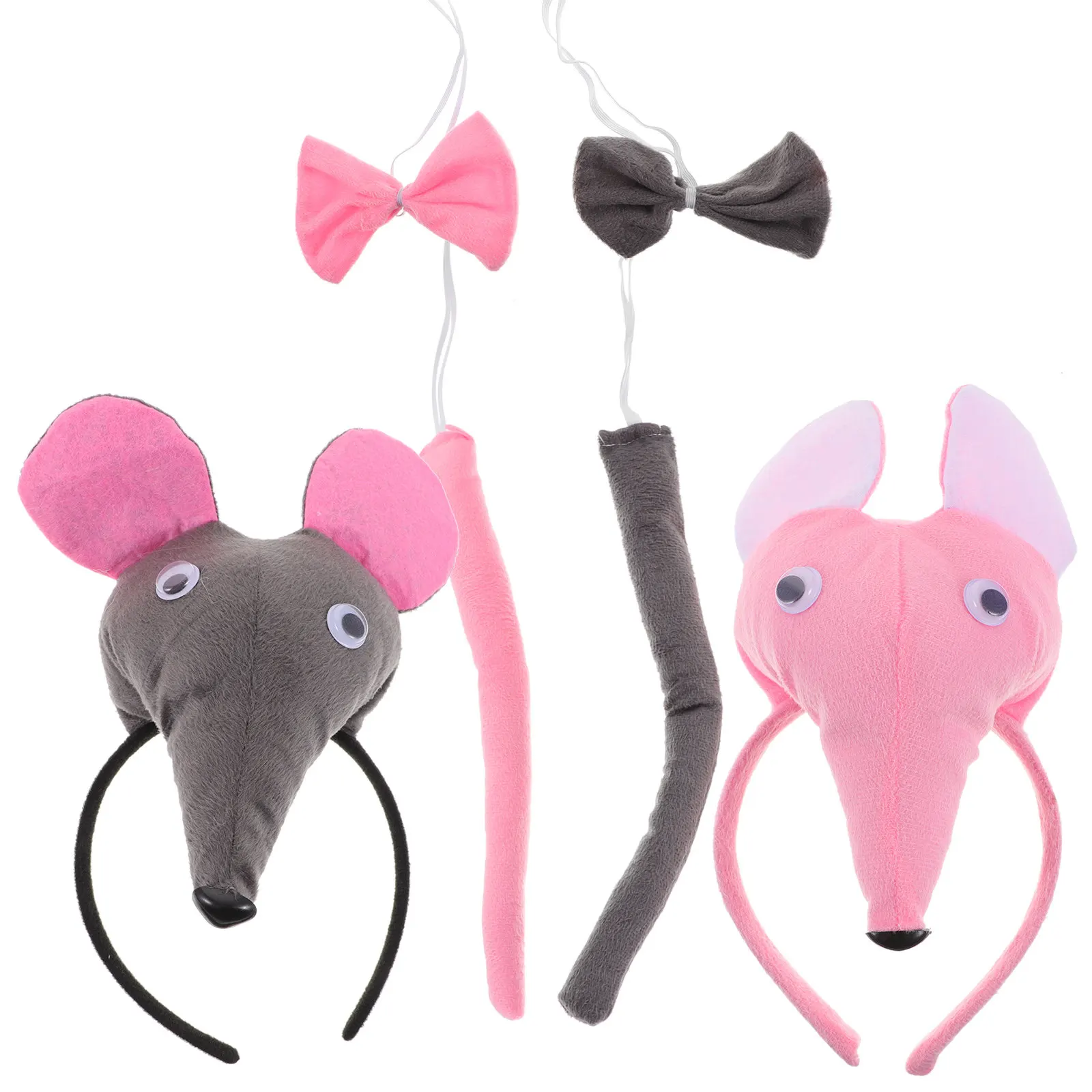 

Набор из 6 предметов: повязка на голову, нос, хвост, галстук-бабочка для костюма мыши. Легко надевается. Для вечеринок, Хэллоуина, Пасхи, школьных представлений, косплея мыши.