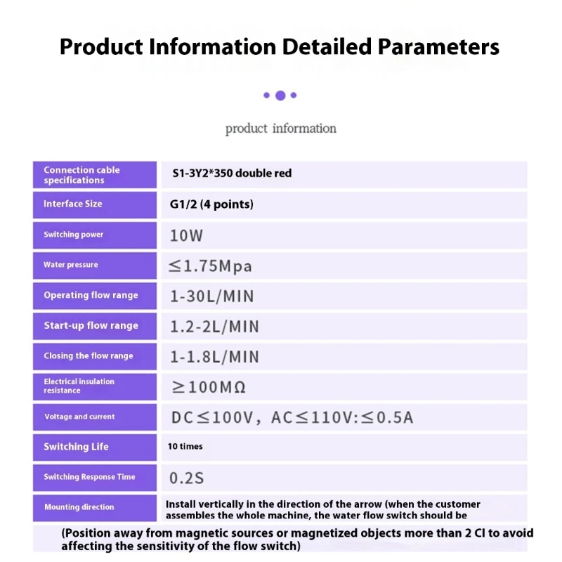 

Sensors Water Switches G1/2 DN15 Automatic Control Switches