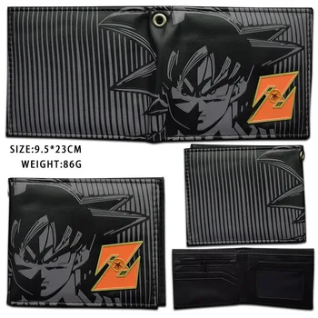 Dragon ball anime figuras goku carteira dobrável mulheres homens cartão clipe saco crianças desenhos animados cosplay pu moeda bolsa presentes de aniversário
