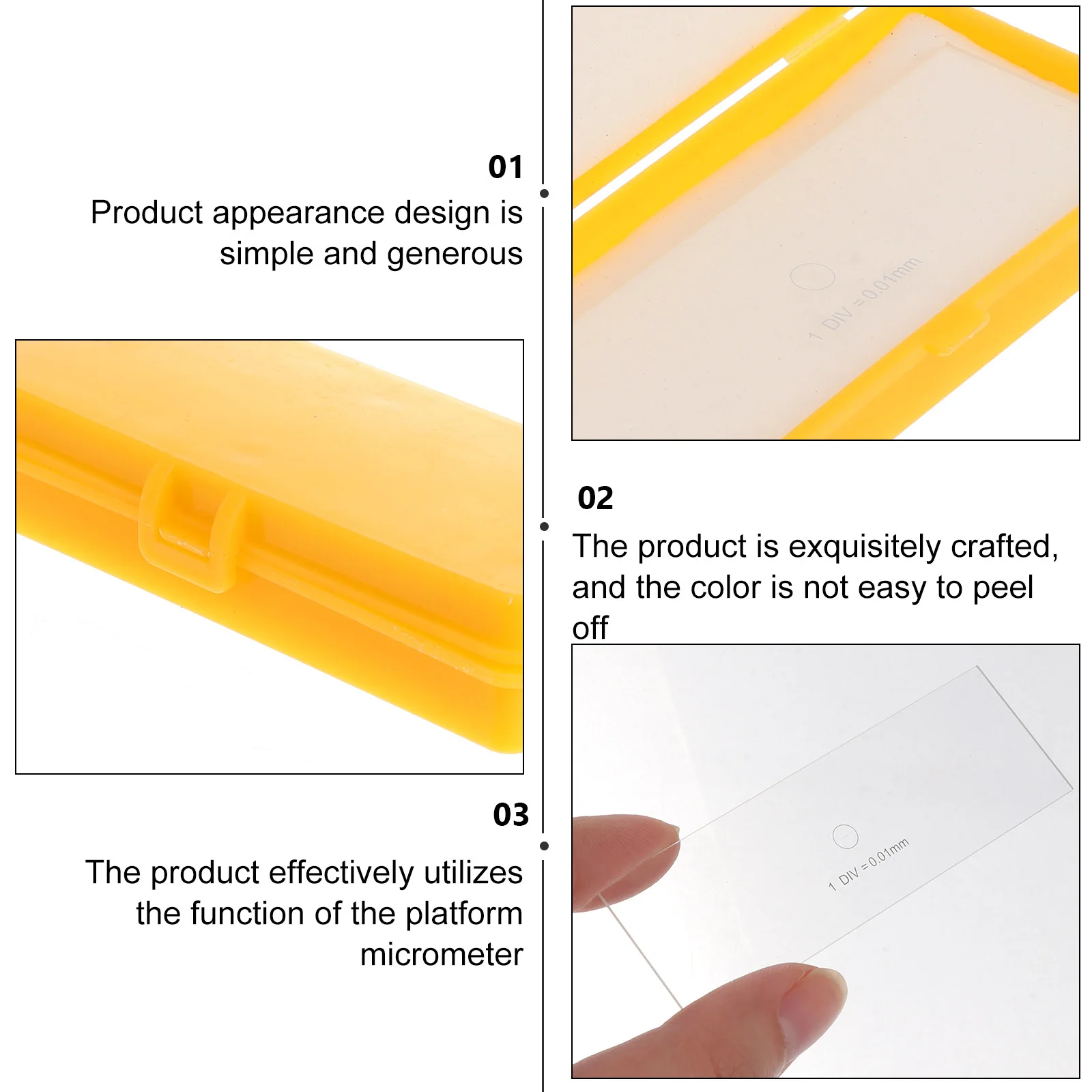 Durable Microscope Calibration Slide Micrometer High-Grade Glass Practical Accurate Calibration Ruler for Microscope Measurement