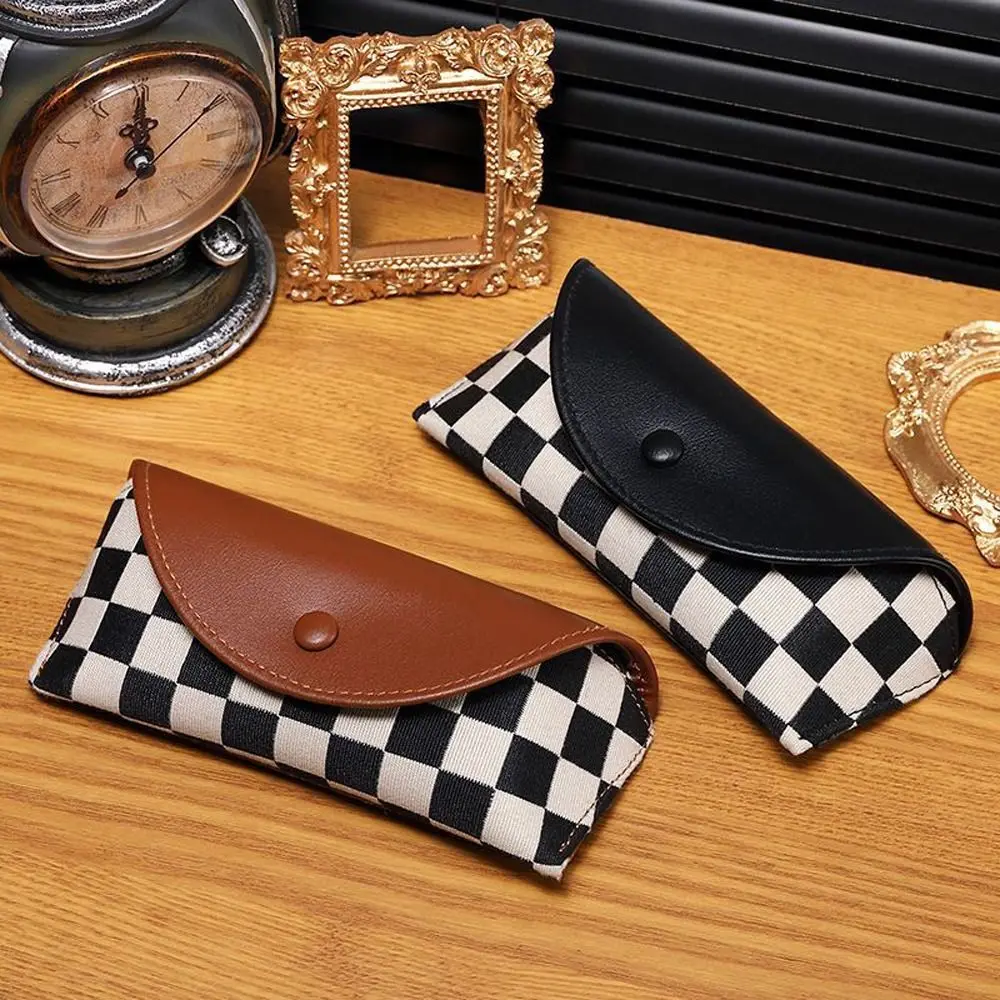 

Container Plaid Grid Eyewear Storage Stripe Glasses Case Eyewear Holder Leather Sunglasses Bag Eyeglasses Protective Box