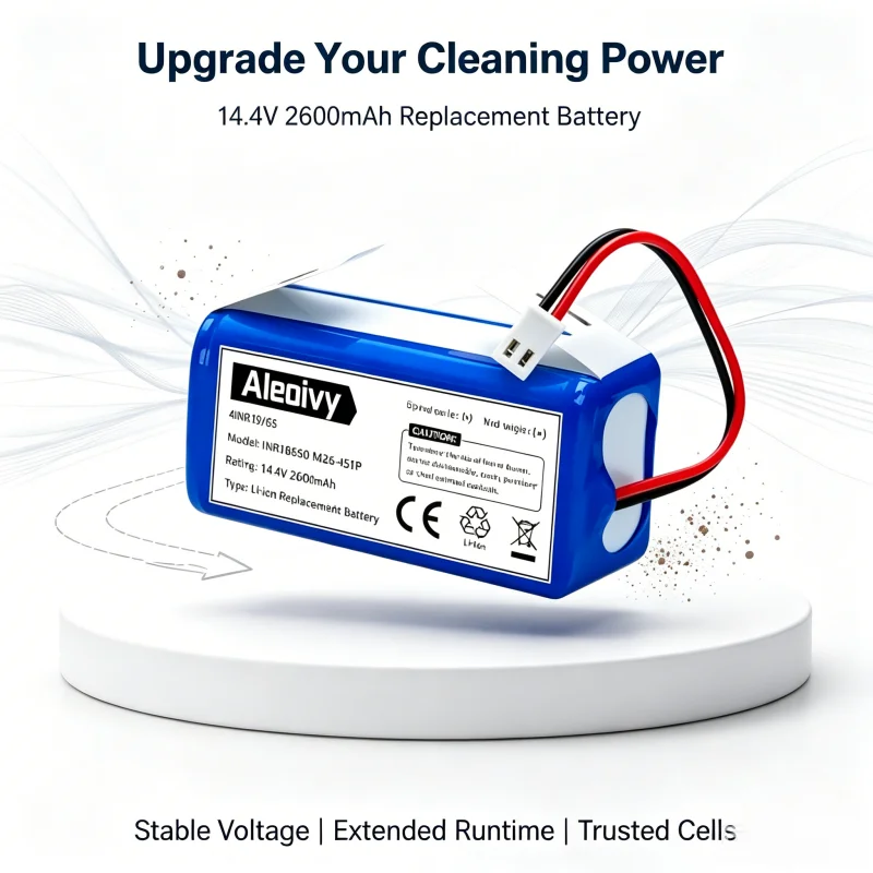High Capacity 2600mAh RVBAT850 Battery for Shark Ion R75 R85 RV850 S87 Robotic Vacuum, 14.8V Li-ion Replacement