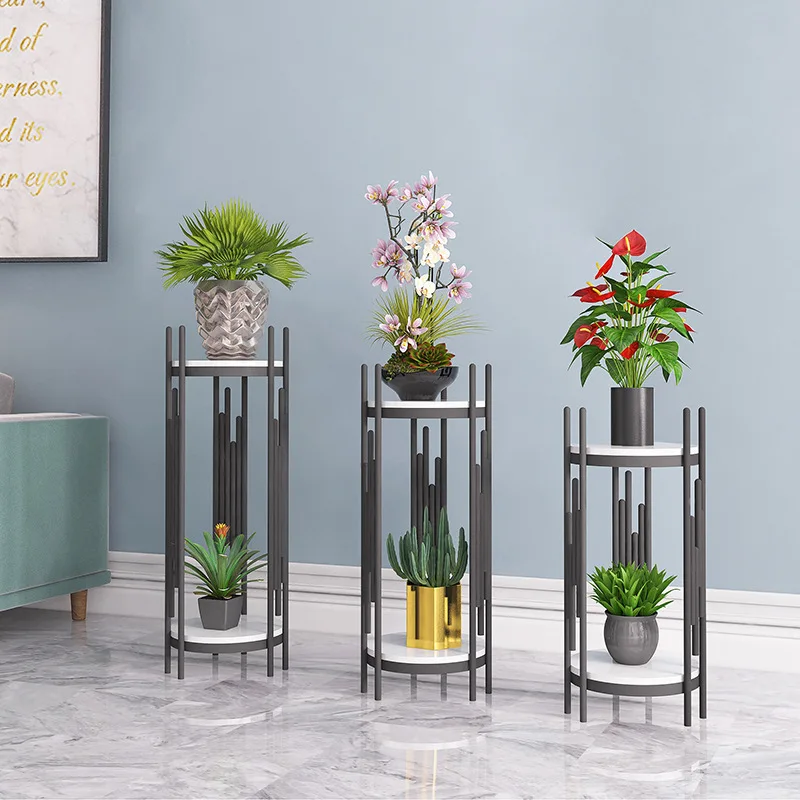 

Flower Pot Plant Support Holder Display Stand for Potted Iron Shelf Balcony Flowerbed Standing for Pots Organizer Storage Rack