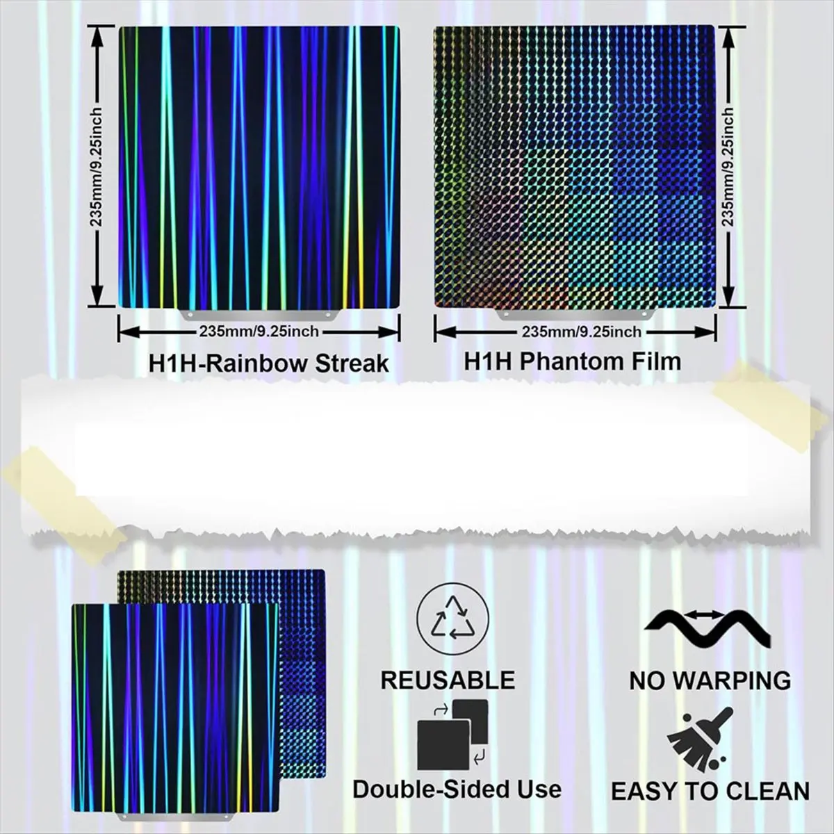 MALL Textured H1H Build Plate 235x235mm No Magnetic Plate, H1H Spring Steel Sheet for 3/ for 2/3/3 Pro/4/4 Pro