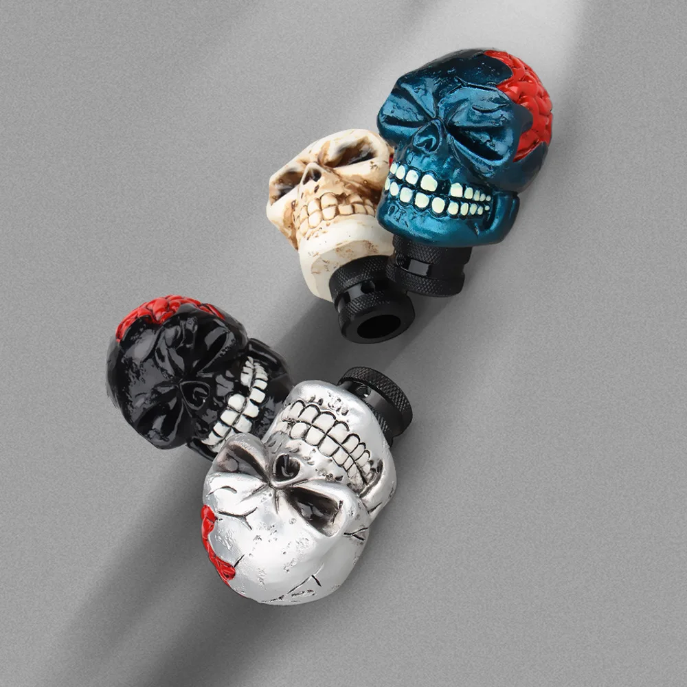 Universal Skull Head Manual Car Gear Stick Shifter Knob Shift Lever Handle