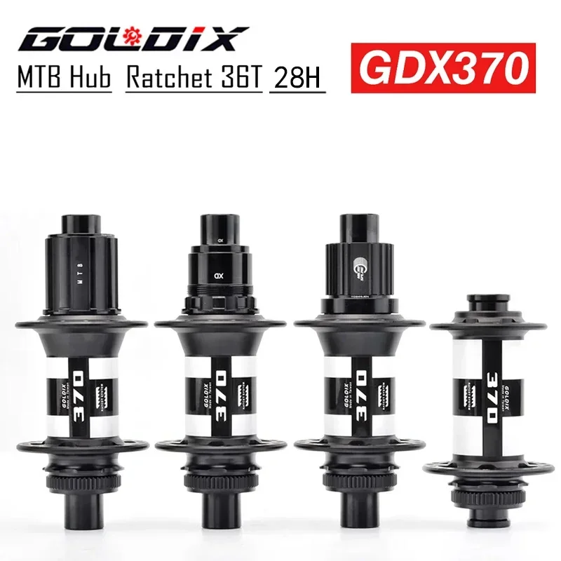 

GOLDIX GDX370 Bicycle Hub Sealed Bearing Center Lock Disc Brake J-Bend 28 Holes Ratchet 36T BOOST MTB Hub for Shimano HG MS XD