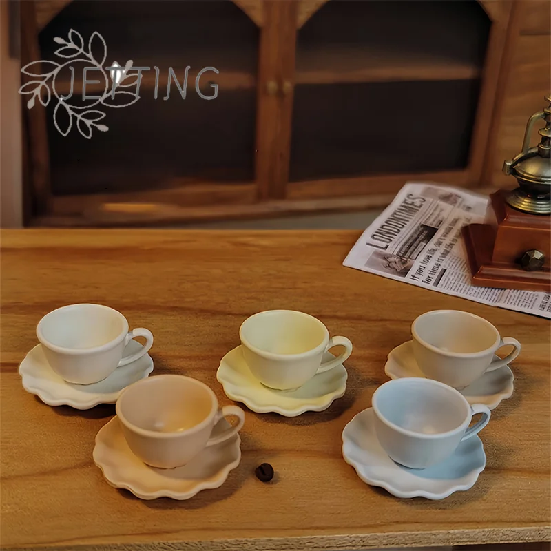 Mini taza de bebidas, modelo de juguetes, casa de muñecas en miniatura, postre, Latte, taza de café, juego de platos, accesorios para muñecas, regalo para niños, 2 uds.