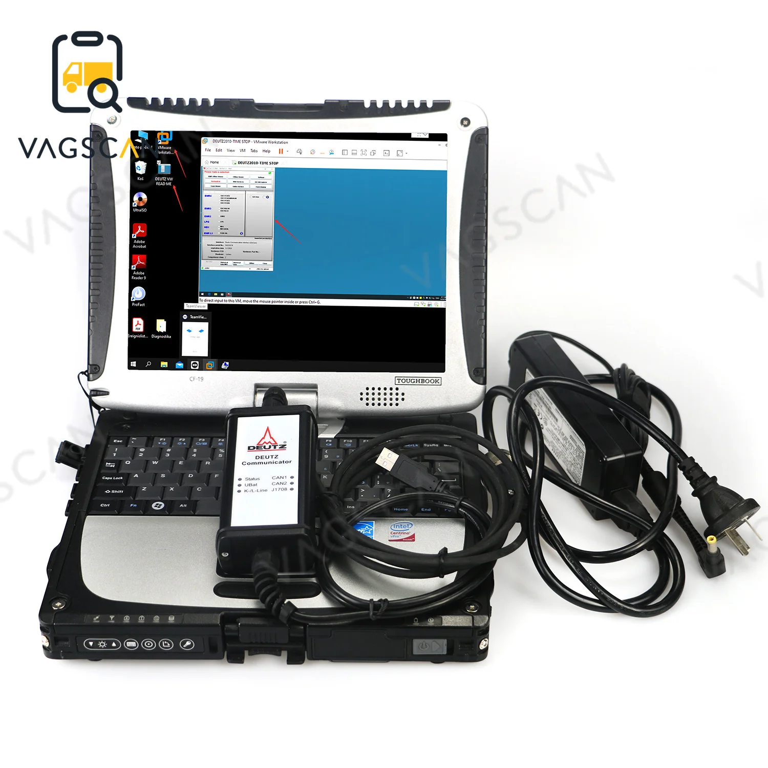 

CF19 Laptop For Deutz diagnositic tool SerDia 2010 [2021] LEVEL 4-6 DECOM controll Interface Support CAN, K/L-Line programming