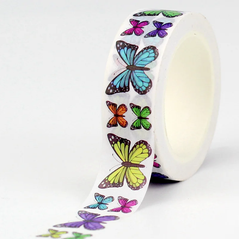 Bulk NEW 10PCS./Lot Decorative Colourful Butterflies Insect Adhesive Paper Masking Washi Tapes Cute Journaling Papeleria