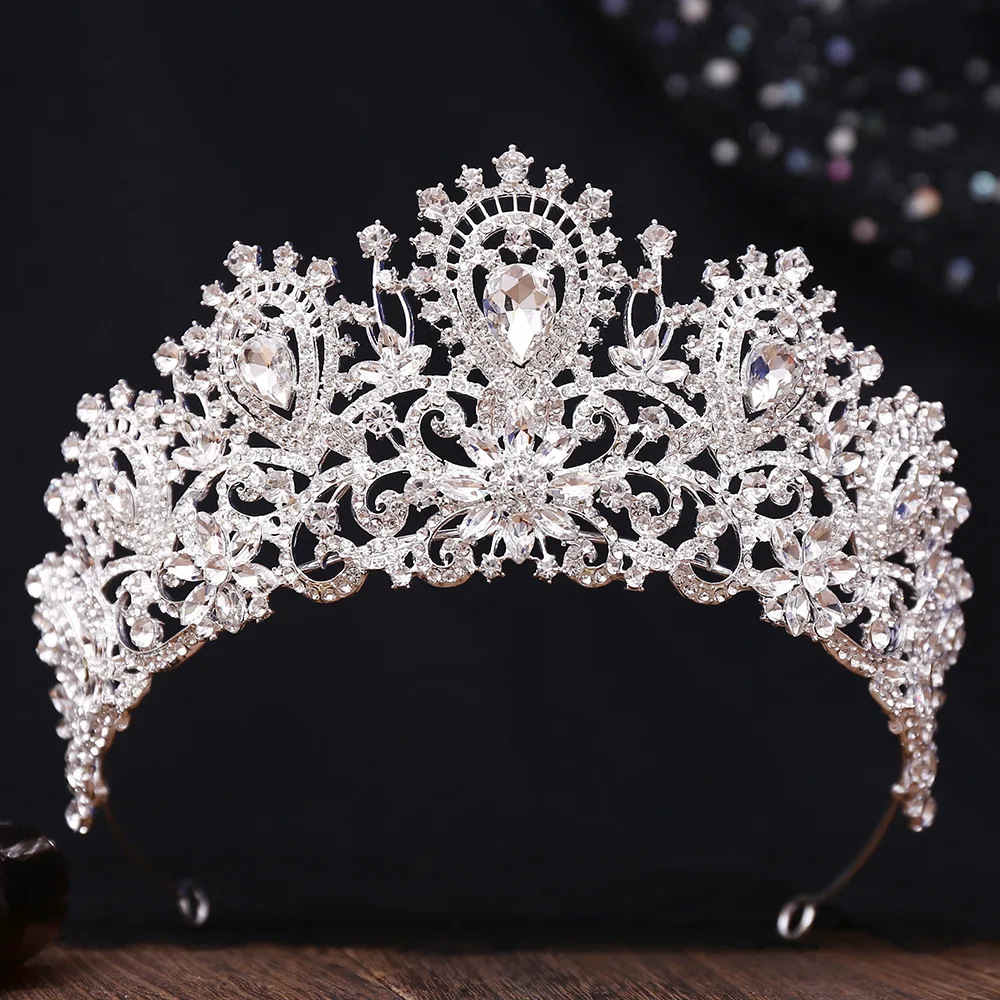 Luxury Rhinestone Princess Style Wedding Hair Crown High-End Bridal Makeup Photography Queen Tiaras  Headwear