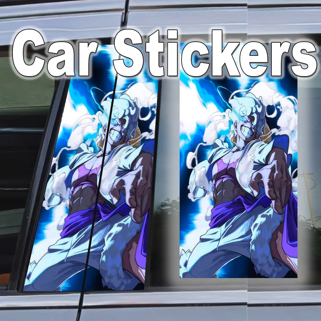 

One Piece Luffy Car B Pillar Vinyl Wrap Scratch-Proof Waterproof Anime Decal Peel Stick Universal Exterior Door Trim Protector
