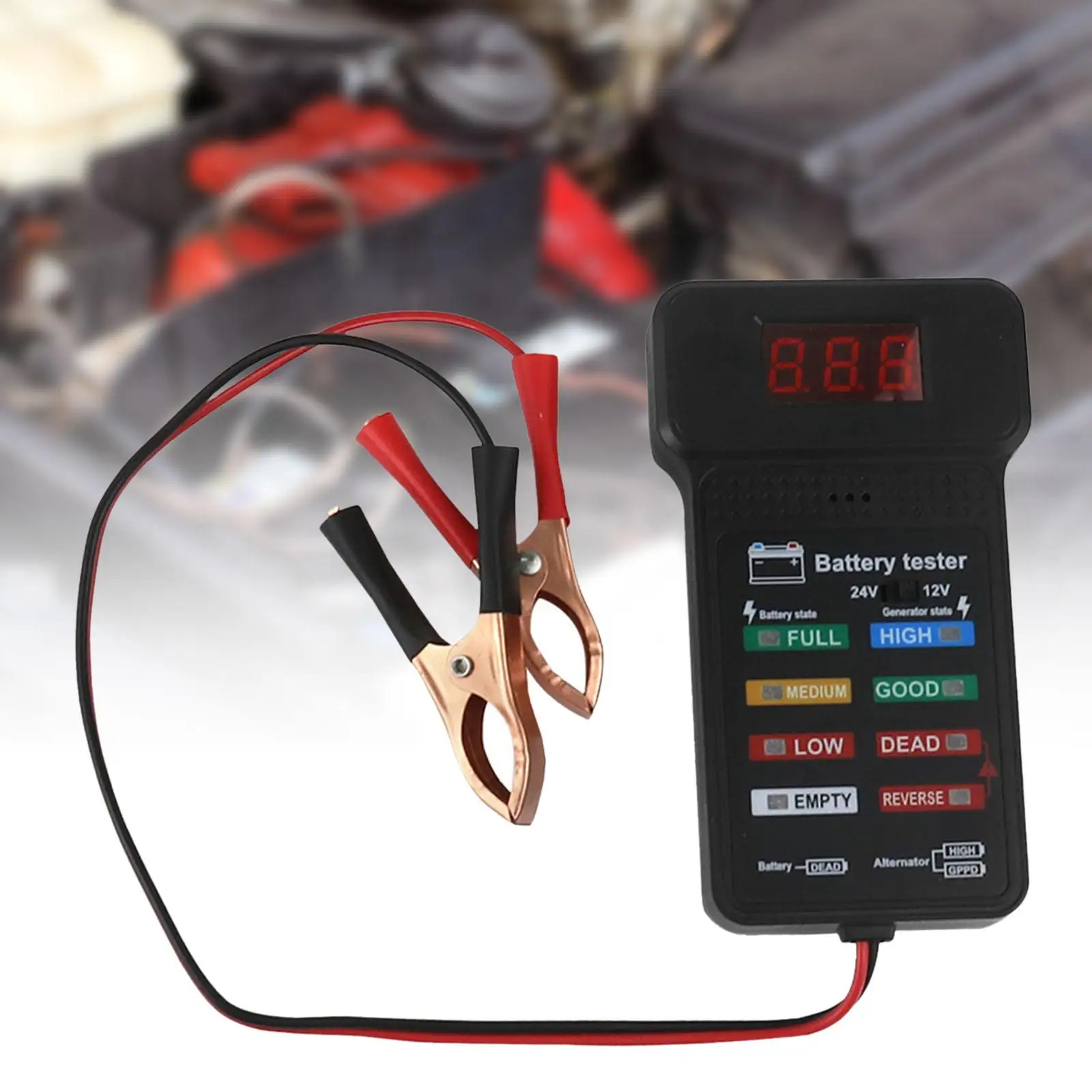 12 V 24 V Car Battery Alternator Tester with LED Indication Auto Battery Tester