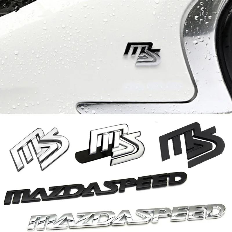 Car Stickers Grill Badge for Mazda MS Logo Speed CX4 6 Atenza 3 Axela 2 MX5 CX7 CX5 CX9 323 RX8 626 CX30 Bt50 Auto Accessories