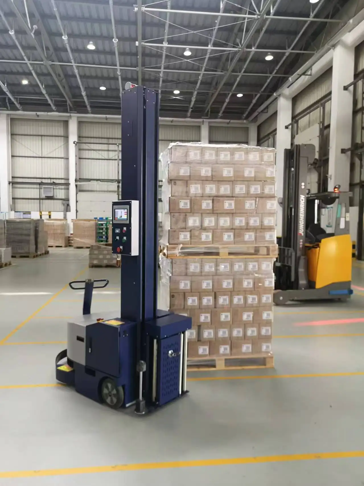 Mobile Easy to Use Savings 25pcsmin Pallet Stretch Wrapping Machine Robot Wrapper