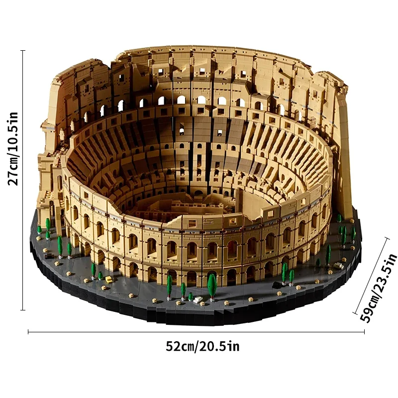 9036 peças grande arquitetura cidade o coliseo modelo blocos tijolos crianças brinquedos compatíveis
