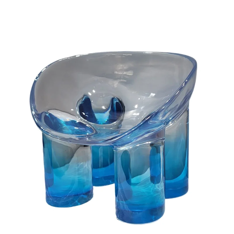 

Light Luxury Elephant Leg Stool Backrest Chair Children's Chair Living Room Leisure Home Chair Transparent Resin