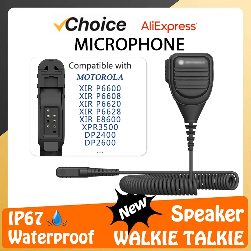 Speaker Mic Micphone Compatible with Motorola XiR P6600 P6620 MTP3000 MTP3250 DEP550 DP2400 MTP3550 MTP3100 DEP570 Walkie Talkie