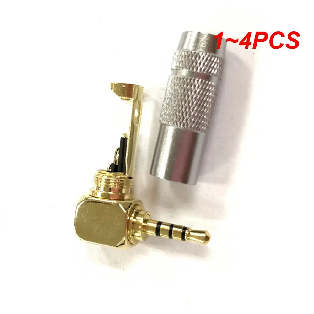 1~4PCS Replacement 3.5mm Stereo 4 Pole or 3 Pole Male Repair Headphones Audio Jack Plug Connector Soldering for Most Earphone