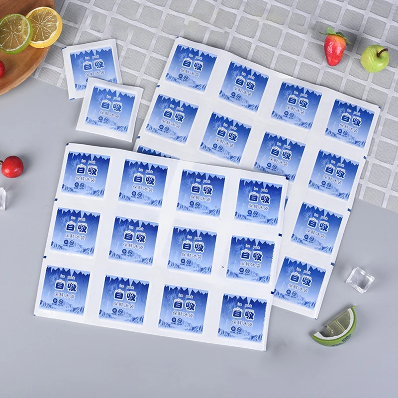 Absorbent Ice Packs Reusable Self Priming Ice Icing Packs Cold Compressed Beverages Chilled Food Preservation Gel Dry Ice Packs.