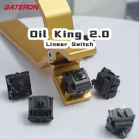 Gateron nuevo oil king 2,0 interruptor 5 pines interruptores lineales precublados 55gf interruptor de teclado mecánico accesorios DIY aceite negro