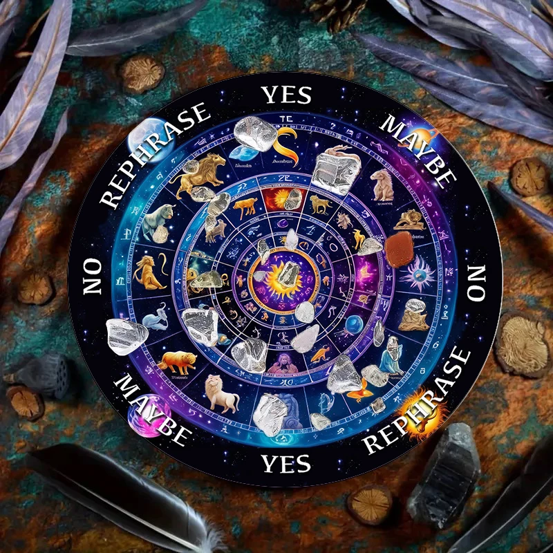 Solar Moon Magic Altar Decoration Swinging Crystal Reading Pendulum Board For Astrology Oracle Card Mat Magic Symbol Decoration