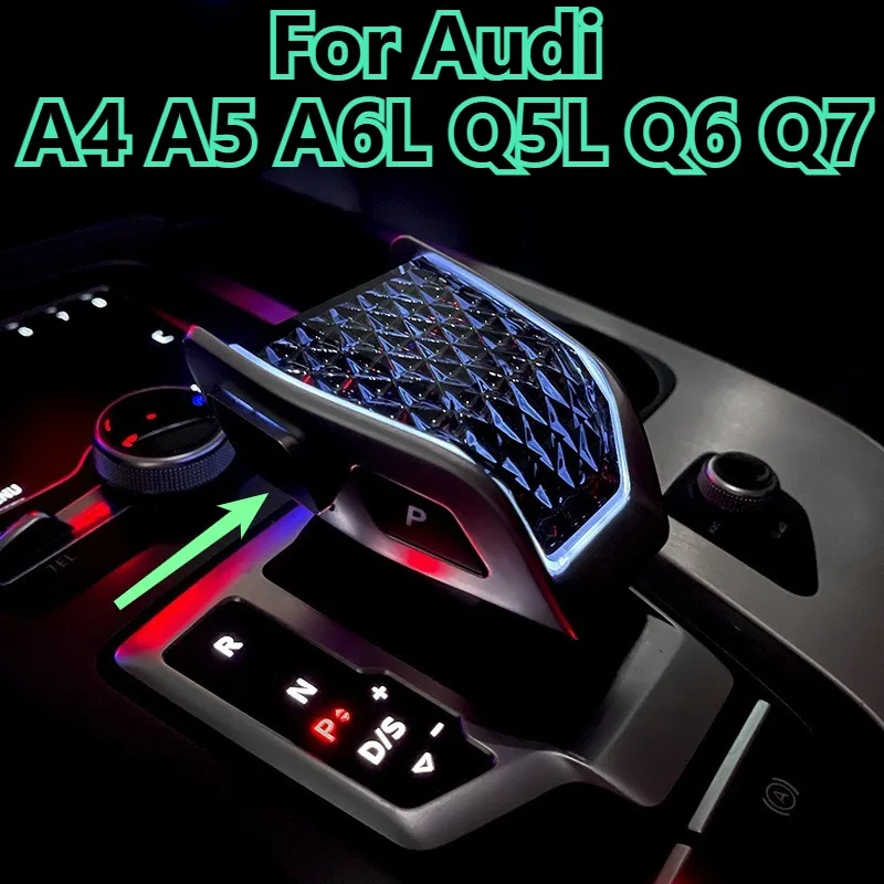 

Роскошная хрустальная ручка переключения передач в стиле Angel Wing, автомобильный рычаг переключения передач для Audi A4 A5 A6L Q5L Q6 Q7, аксессуар для модификации интерьера