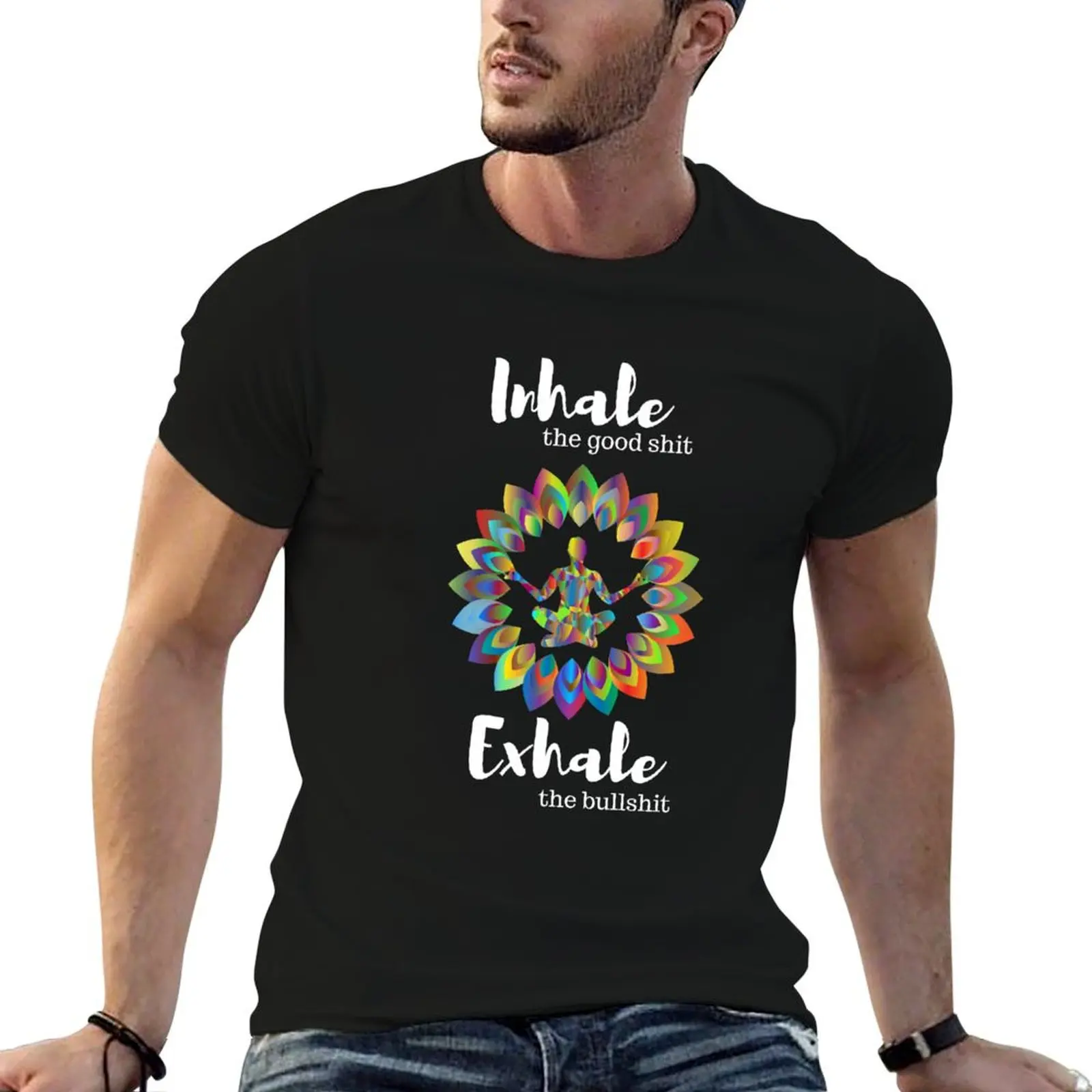 

for man for Inhale shirts graphic Meditation casual vintage t man Buddha Yoga T-Shirt Exhale TShirt shirts men t
