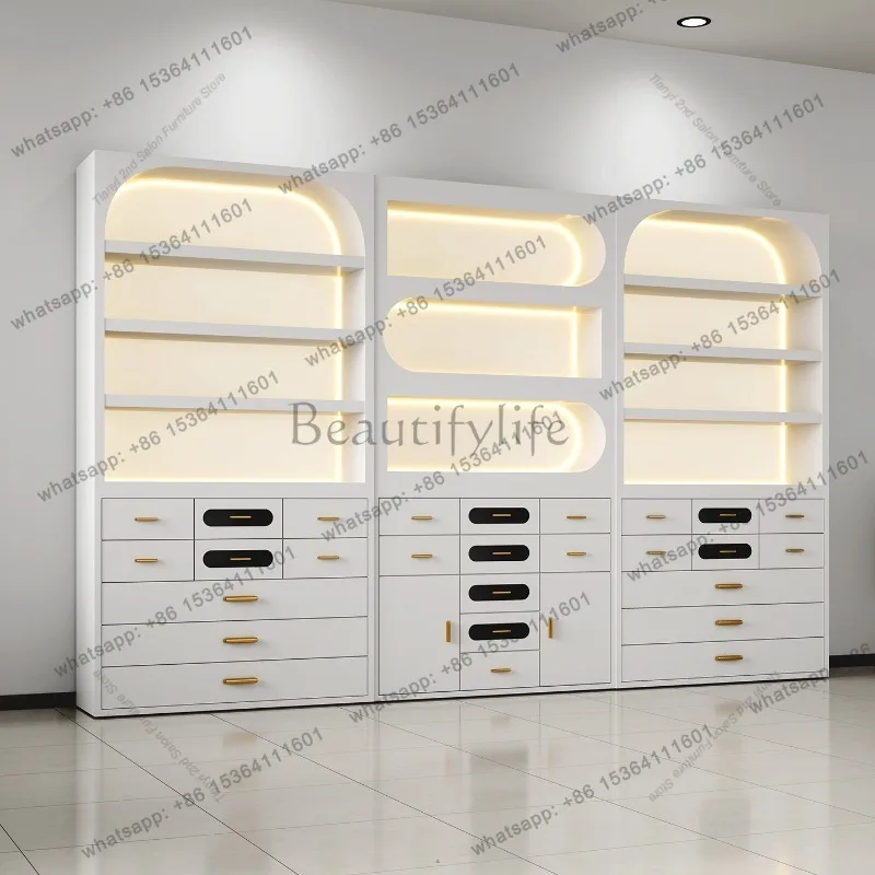 LJY Nordic Creative High-grade Nail Art Display Cabinets Beauty Salon Display Rack Designer Luxury Commercial Furniture Шкаф