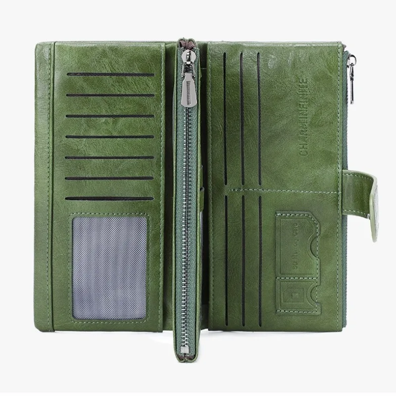 

Женские кошельки RFID, многофункциональный тройной длинный кошелек большой емкости, сращенный ​ ​ Клатч