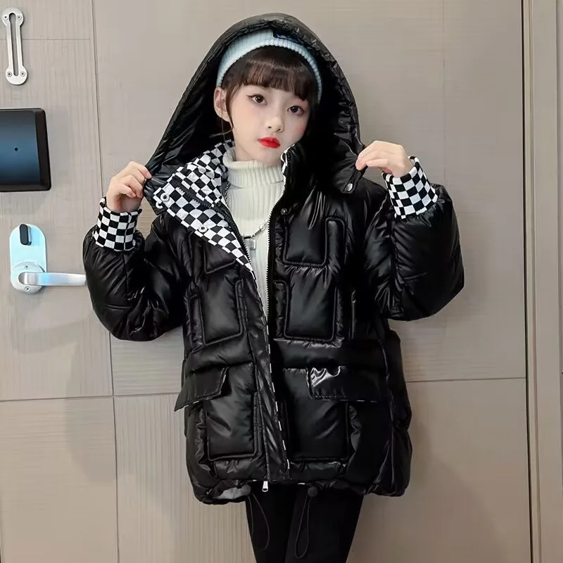 Girls Down Coat Jacket Cotton Windbreak Outwear 2023 Charming Warm Plus Thicken Velvet Winter Skiwear School Children's Clothing